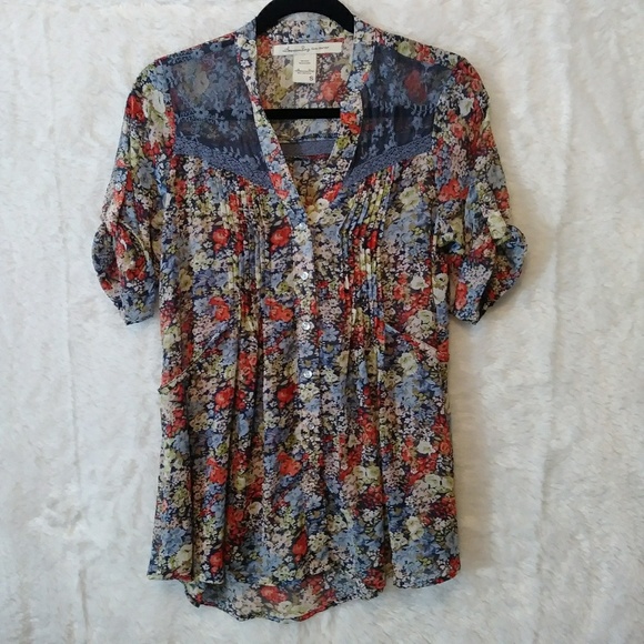 American Rag Tops - American Rag Lace Insert Blouse